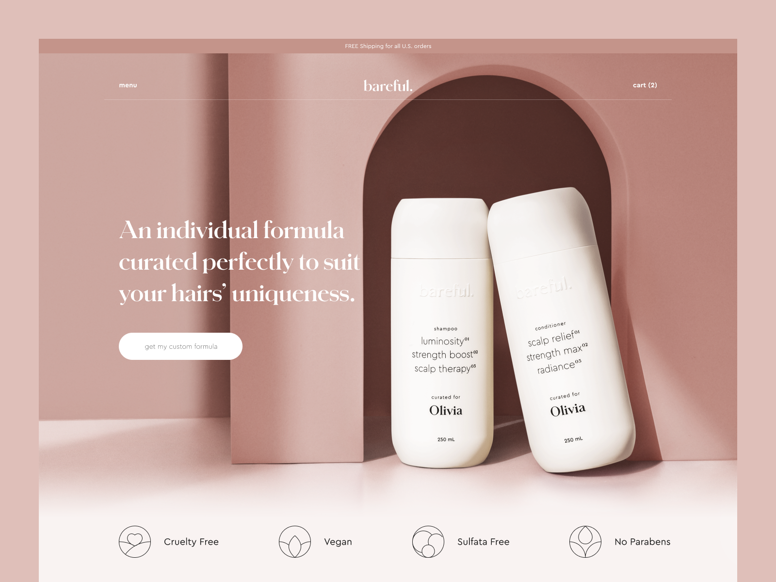 Bareful — Personalized Haircare E-commerce Experience
