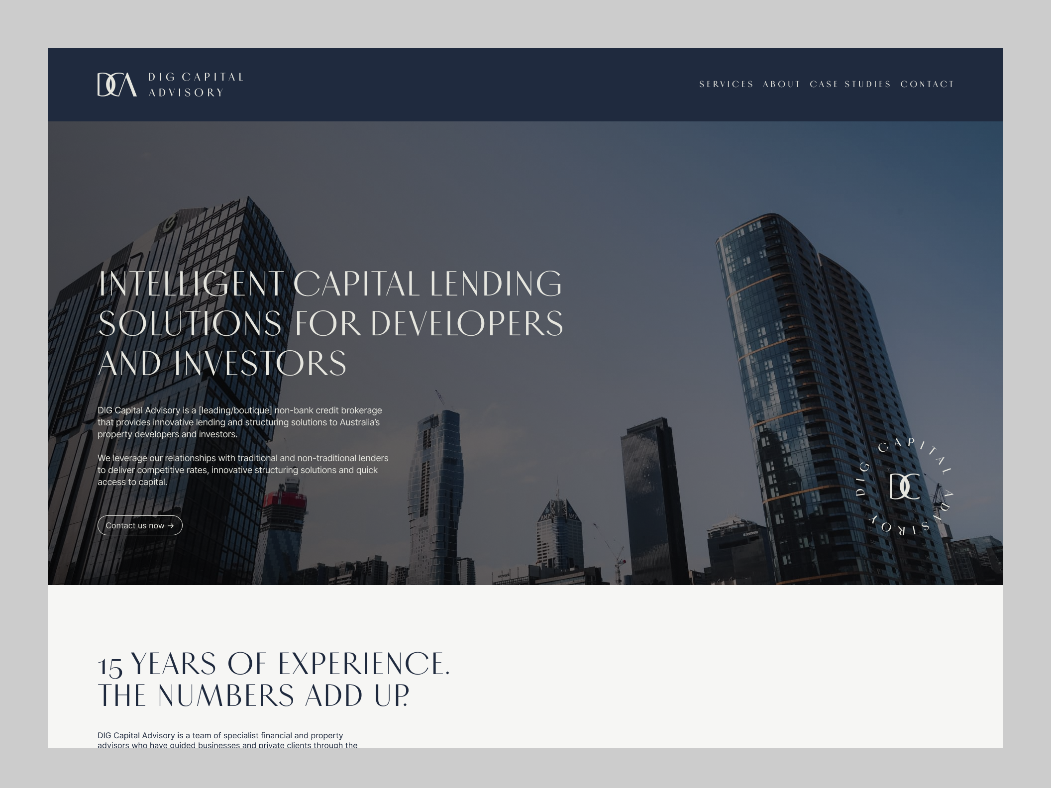 DIG Capital Advisory — Capital Lending & Property Finance Website